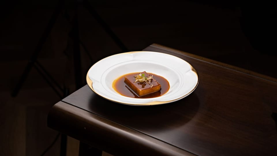 Foie gras seared to a caramel crust